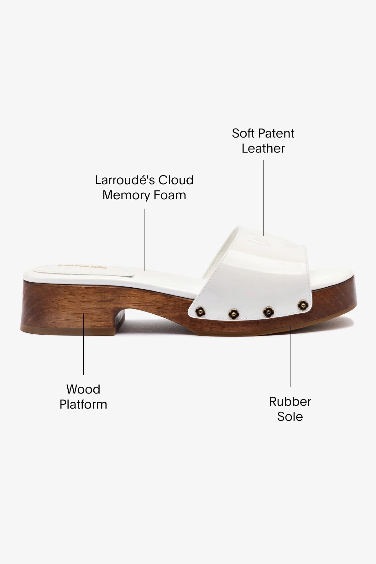 Zuzi Mule In White Patent Leather