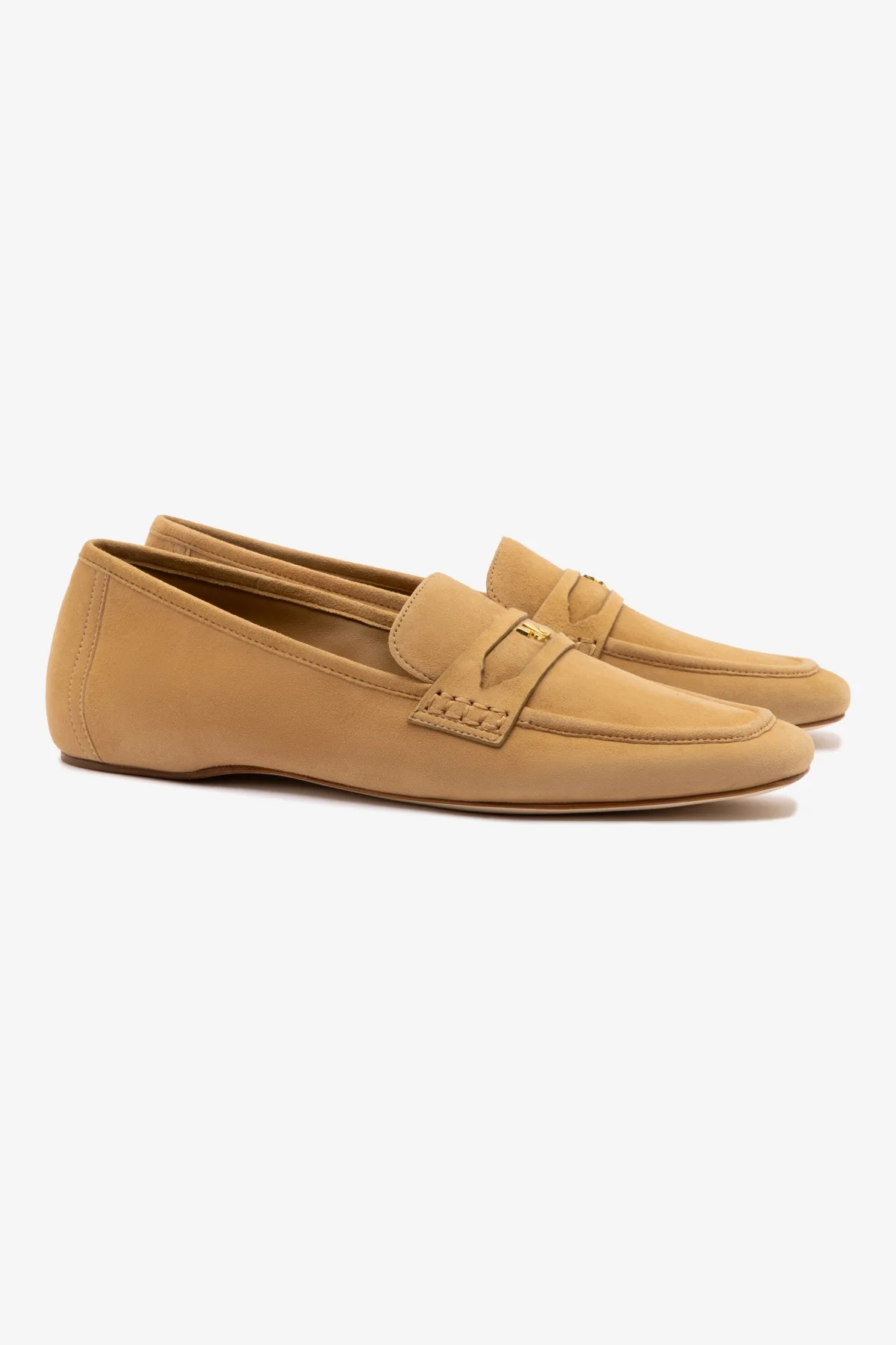 Suki Flat Loafer In Peanut Suede