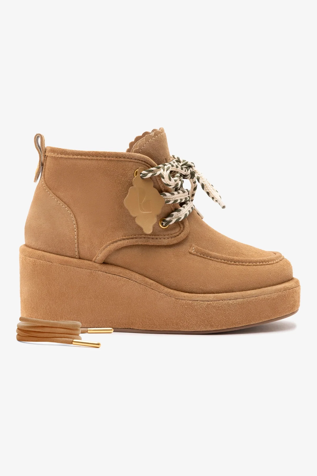 Chani Wedge In Peanut Suede