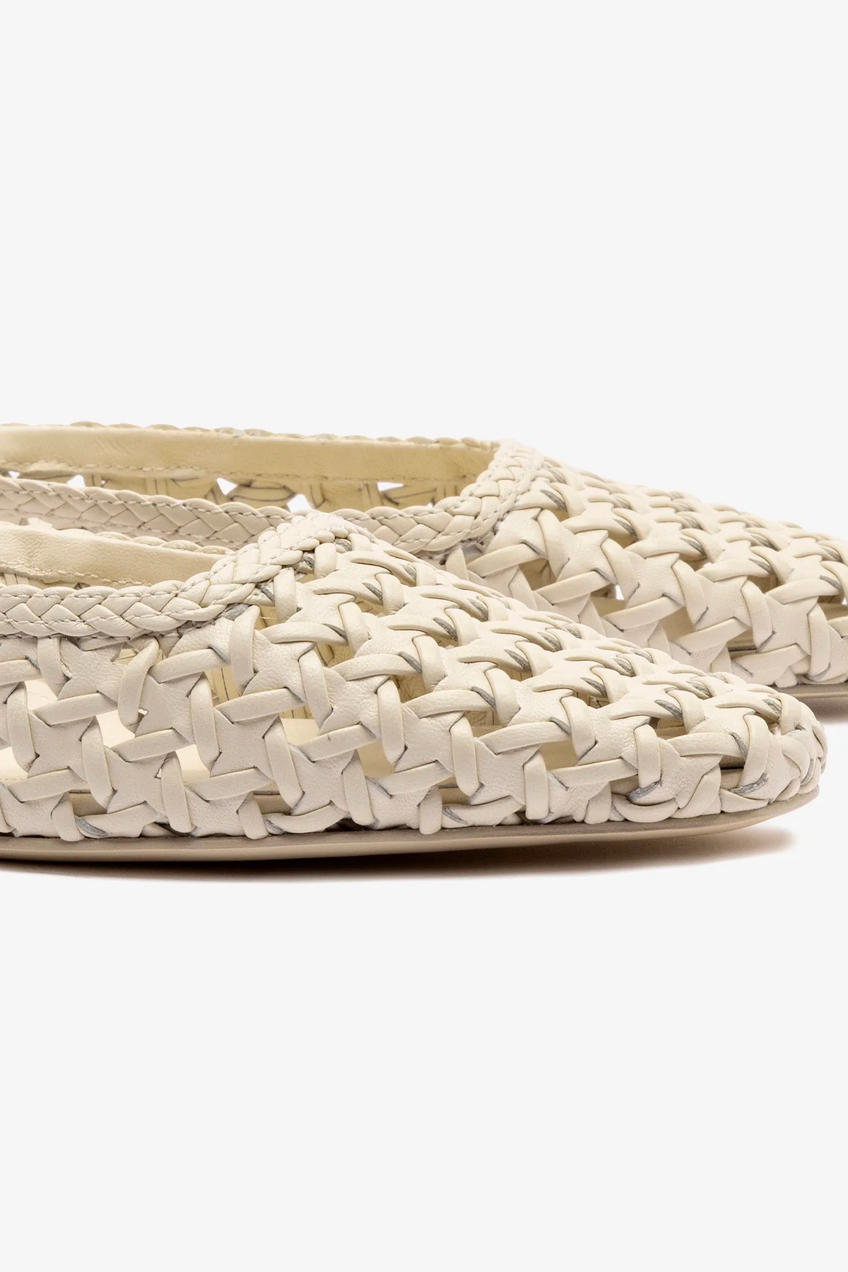 Amal Macrame Mule In Ivory Leather