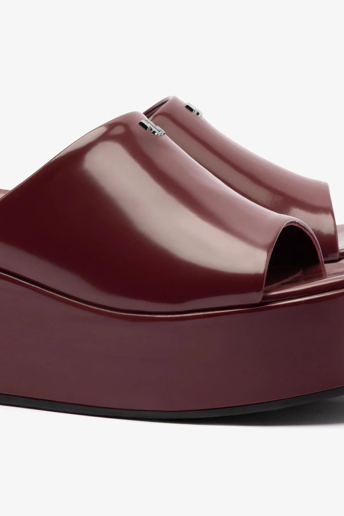 Charli Box Mule In Burgundy Leather