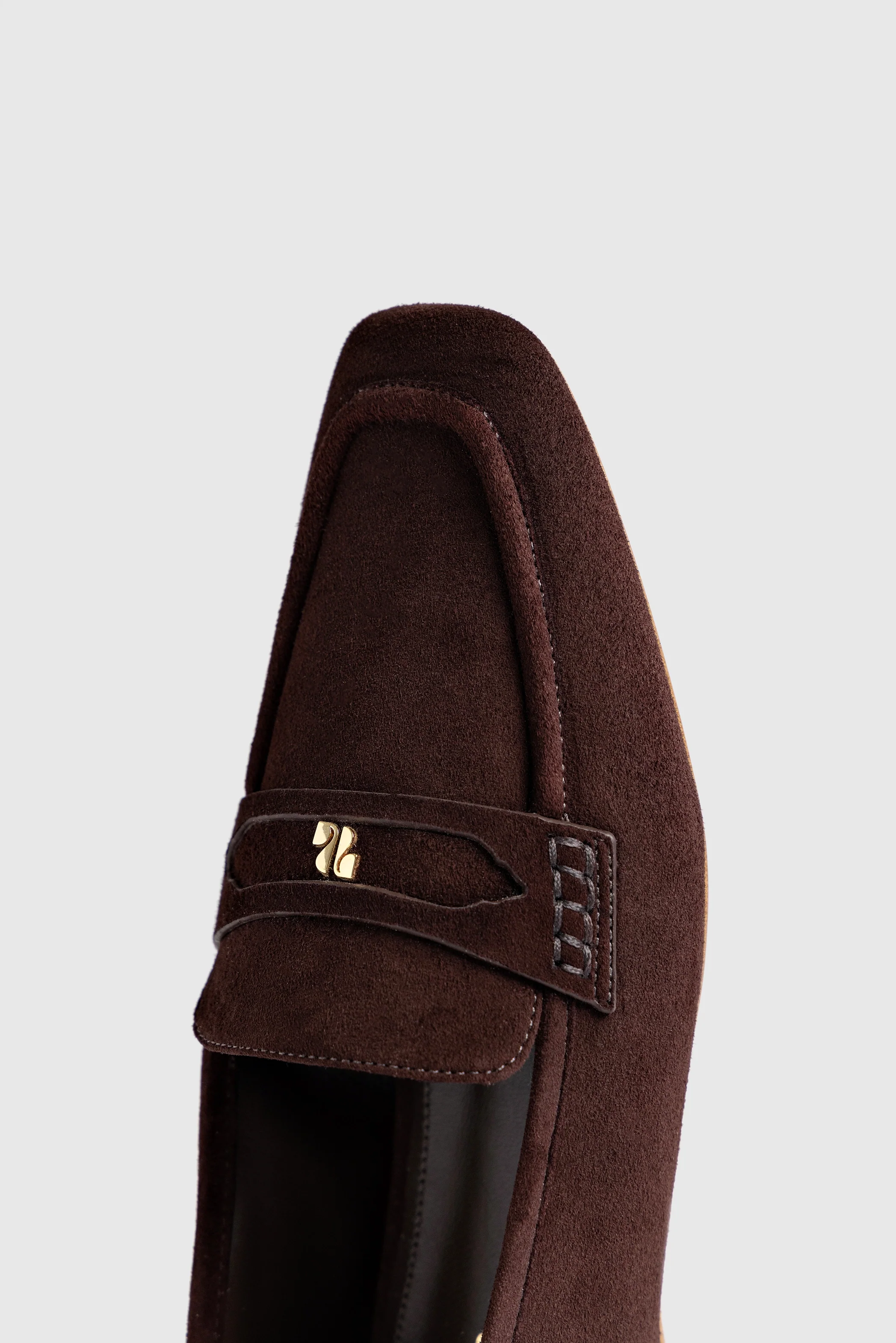 Suki Flat Loafer In Brown Suede