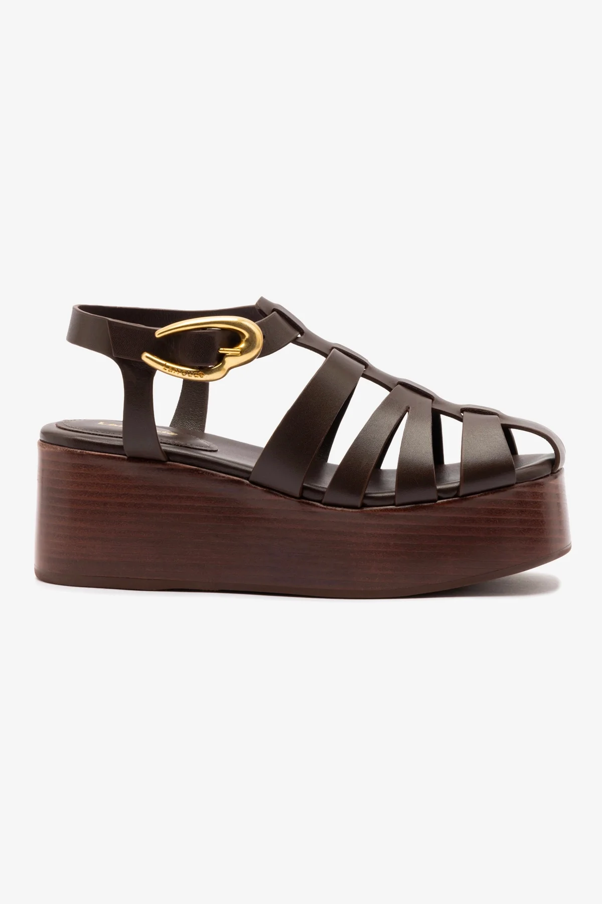Stevie Verona Flatform Sandal In Brown Leather