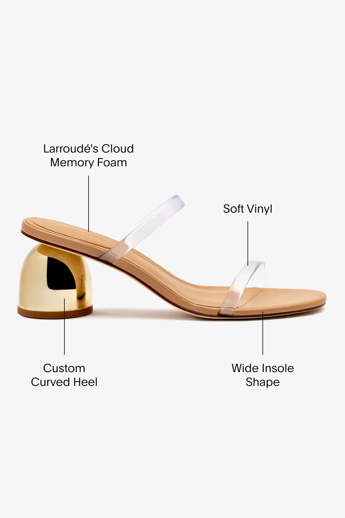 Dew Drop Mule In Tan Leather and Vinyl