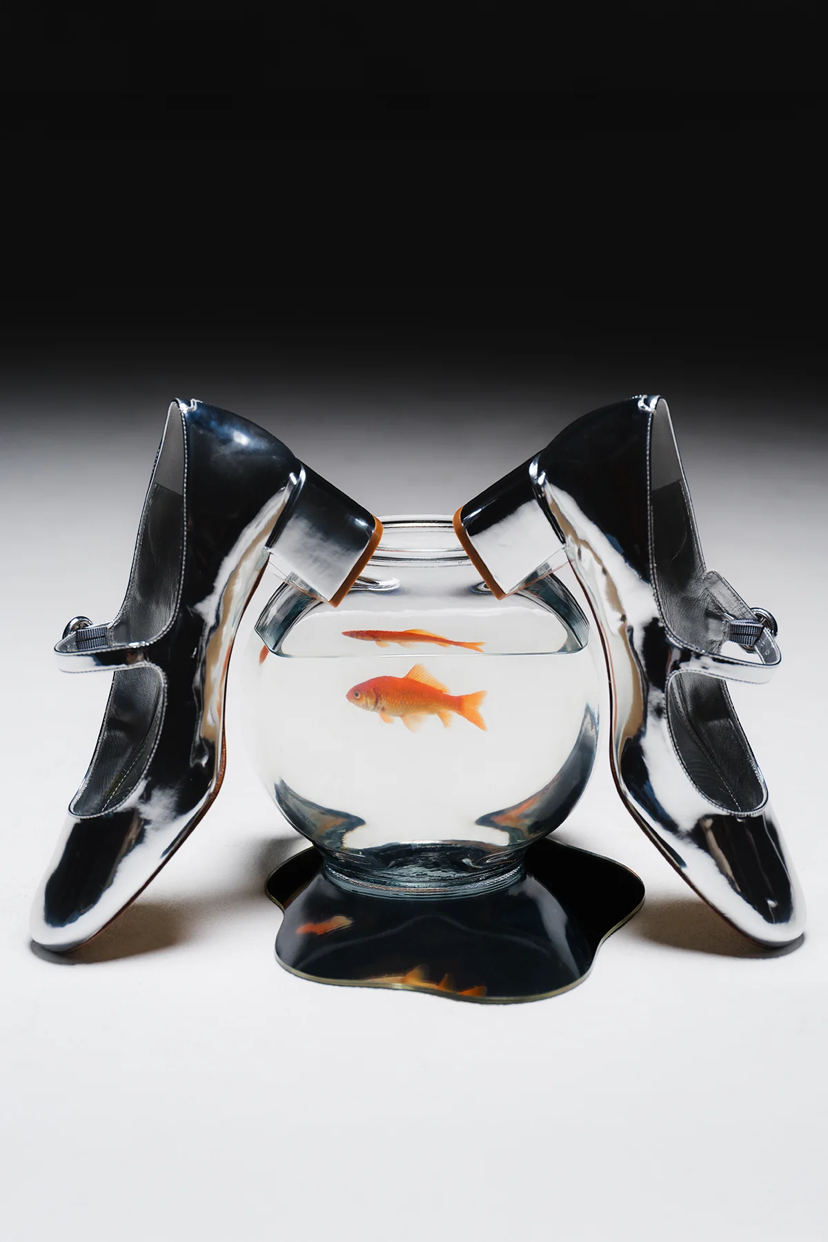 Blair Block Pump In Silver Specchio