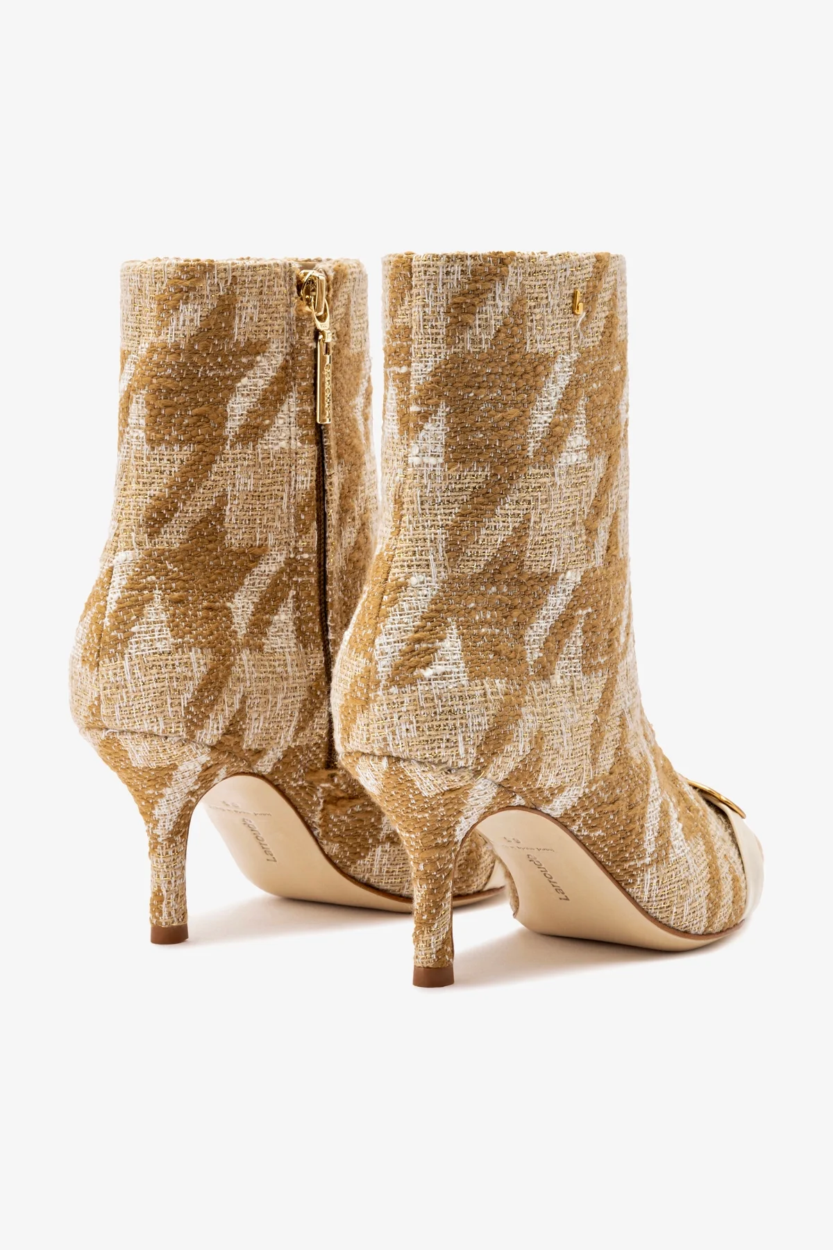 Mini Kate Boot In Latte Houndstooth Fabric