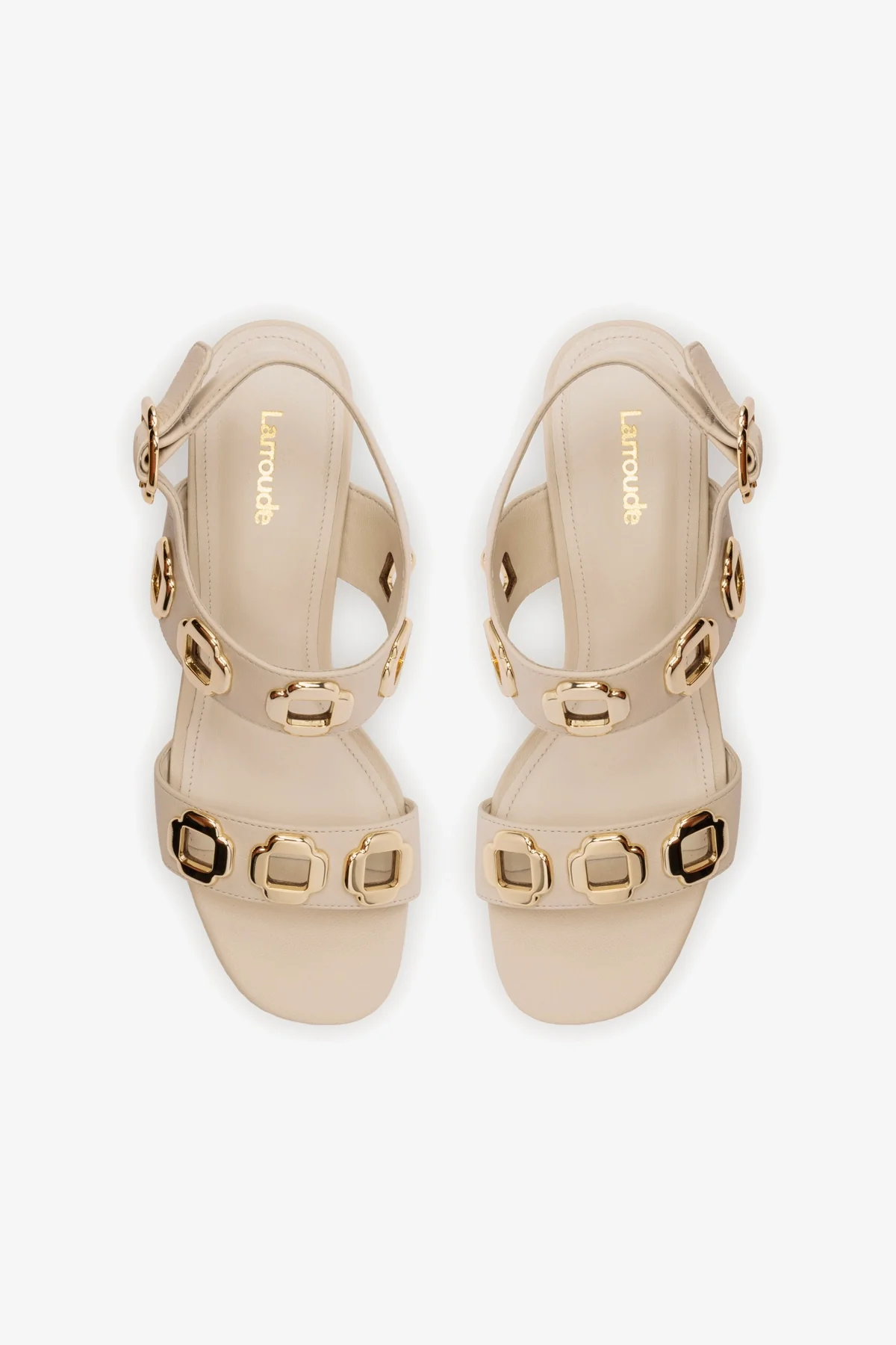 Milan Flat Sandal In Ivory Leather