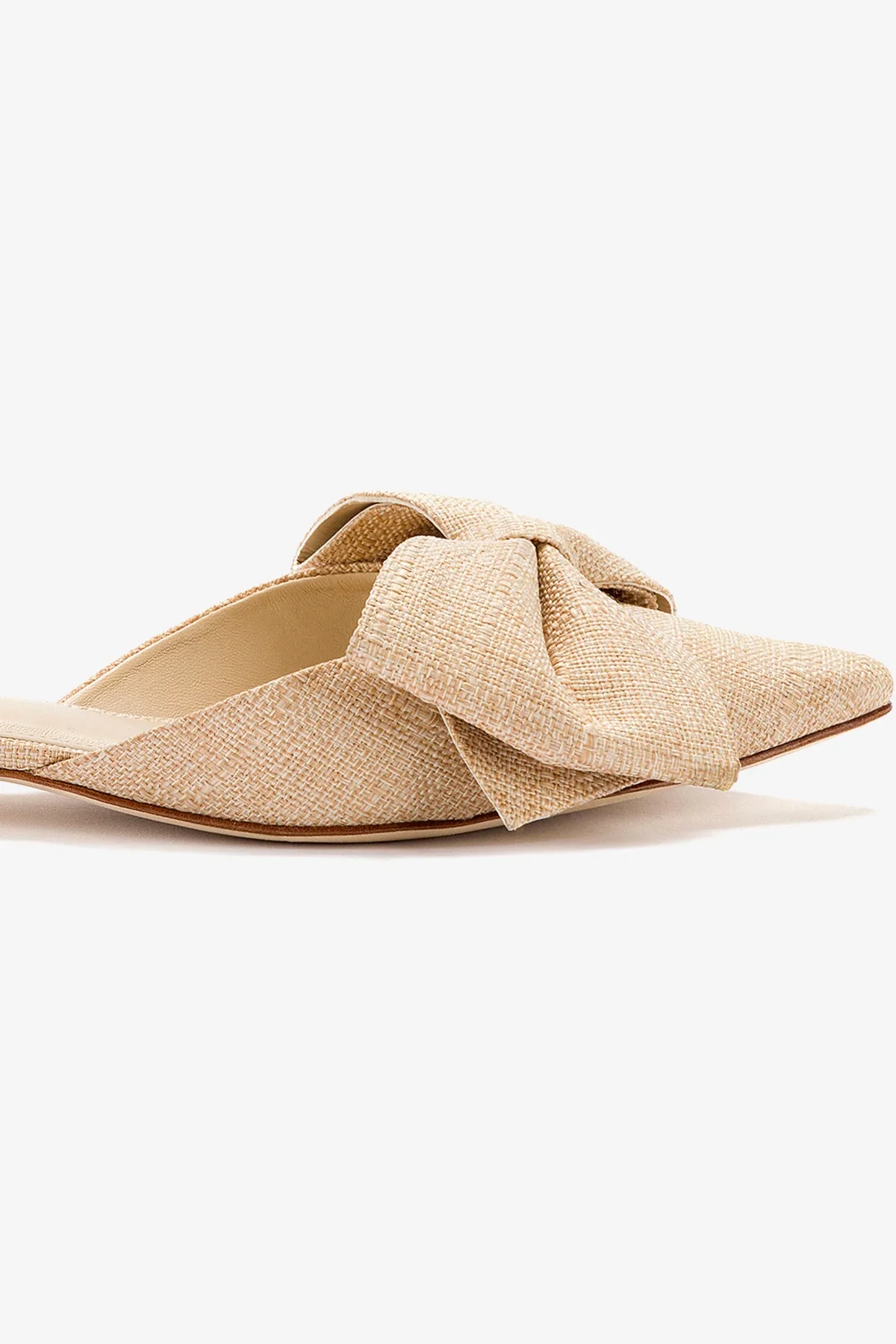 Elle Flat Mule In Beige Raffia