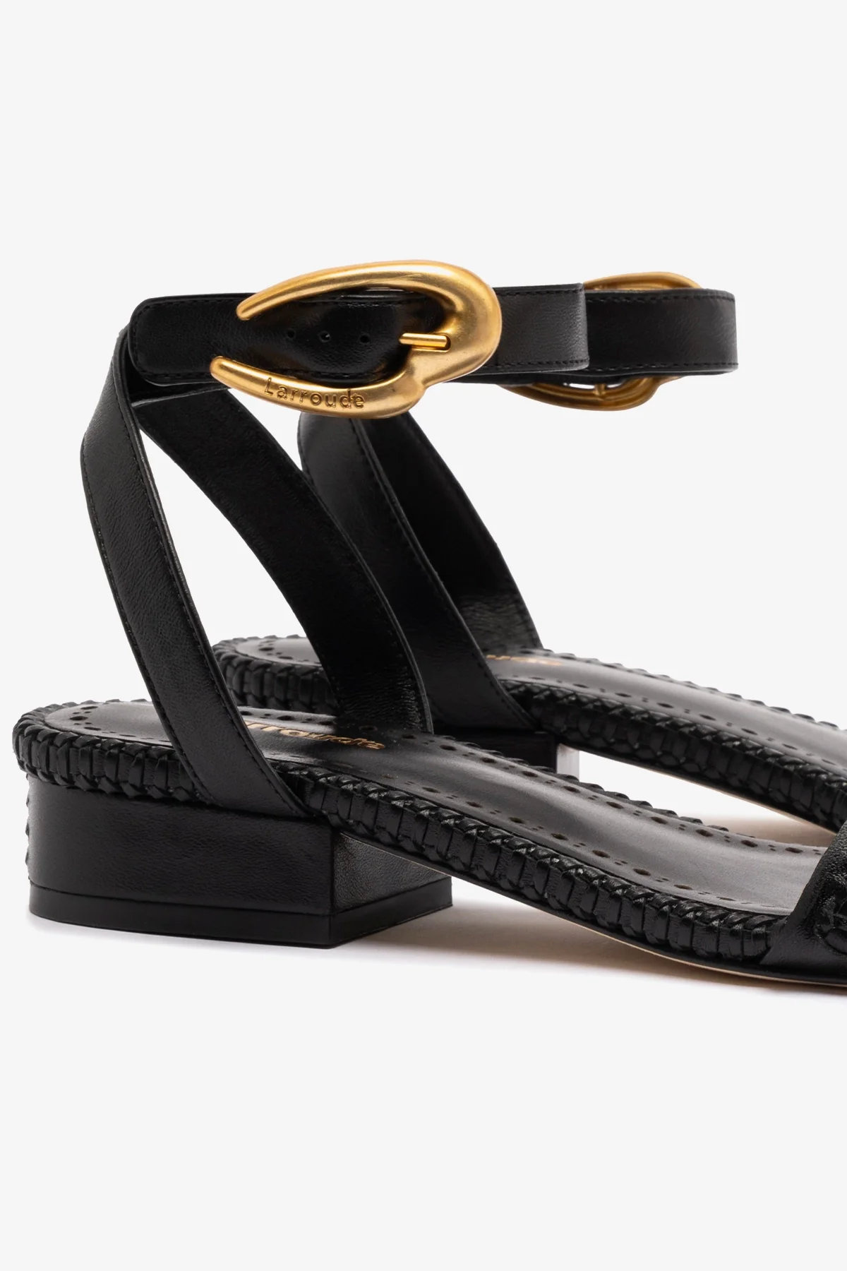 Verona Flat Sandal In Black Leather