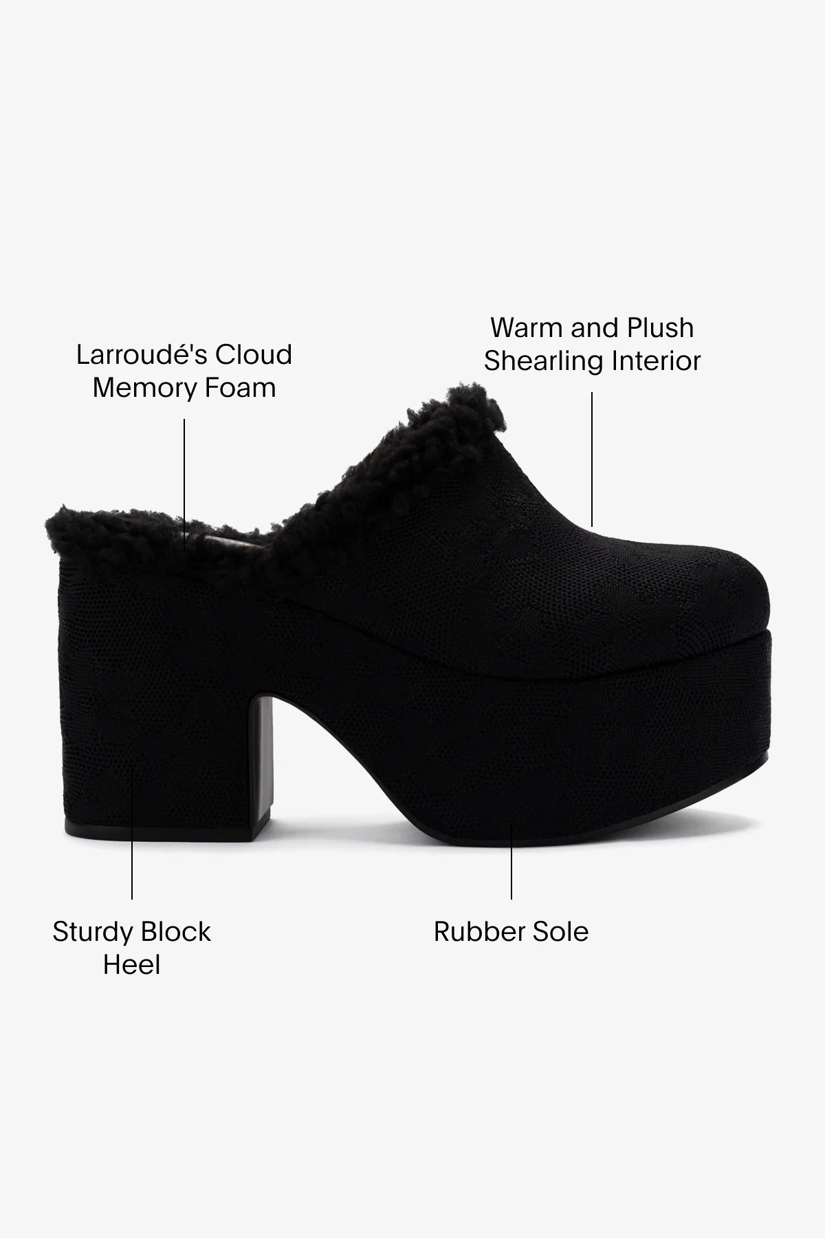 Miso Platform Clog In Black Knit