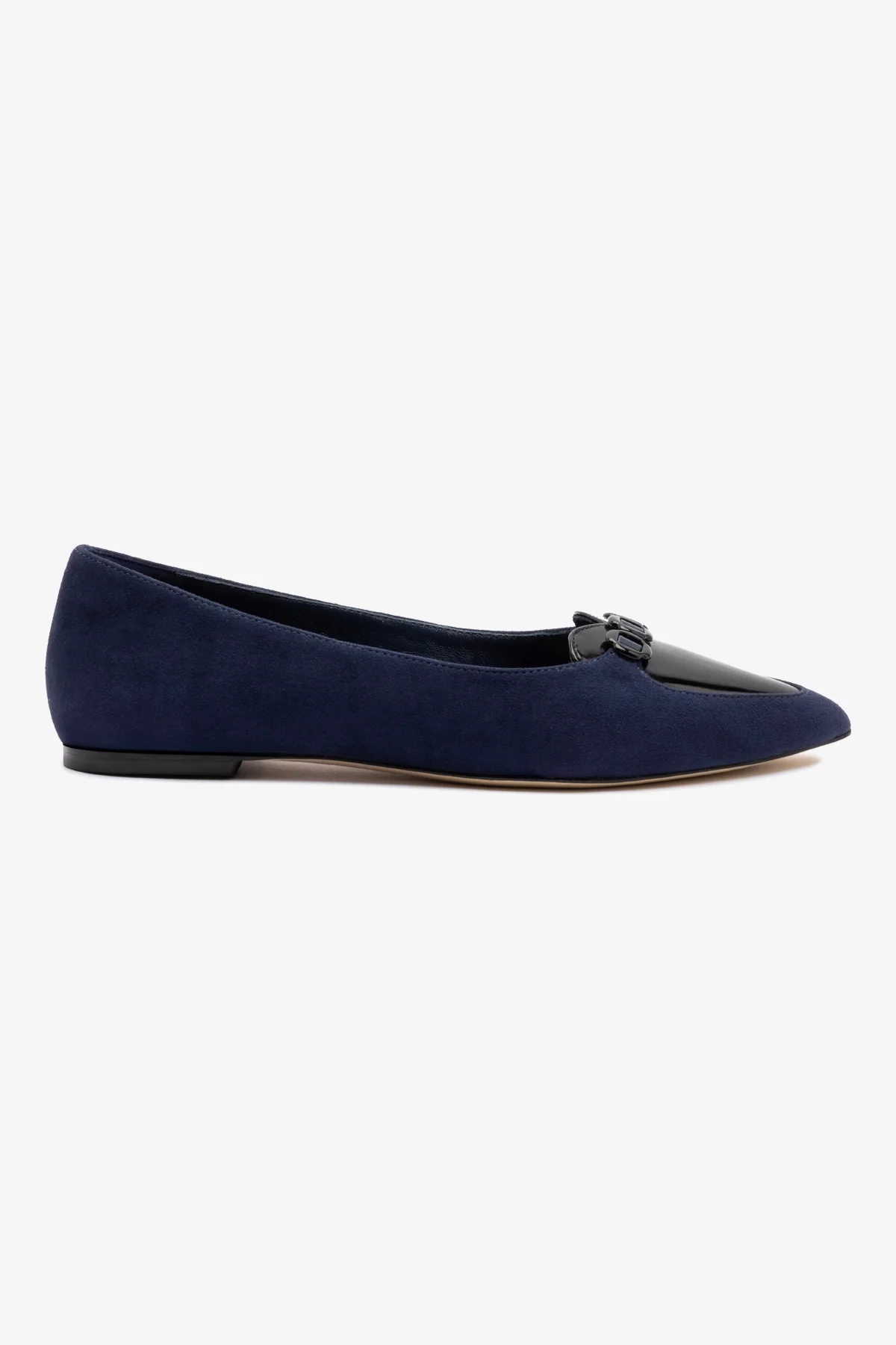 Audrey Flat In Navy Suede