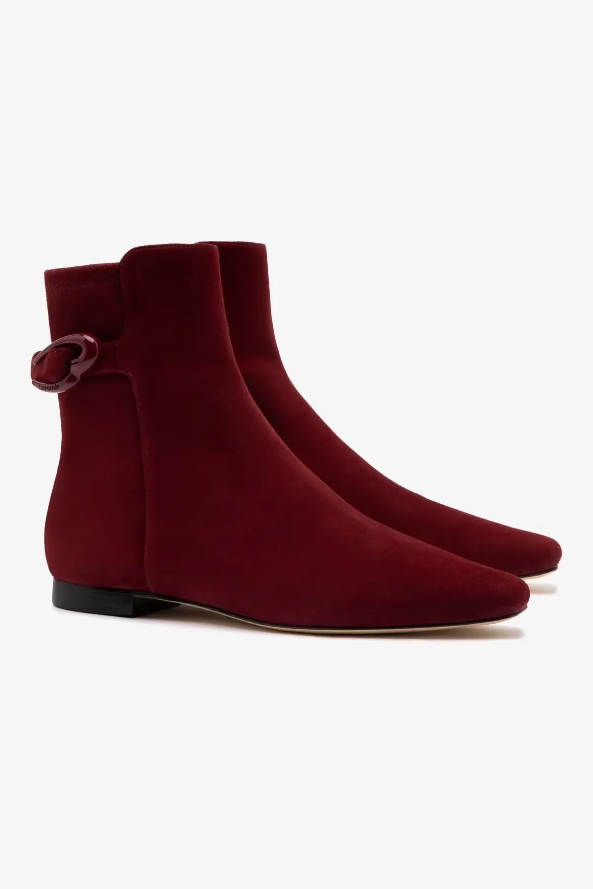 Alexis Verona Flat Boot In Burgundy Suede