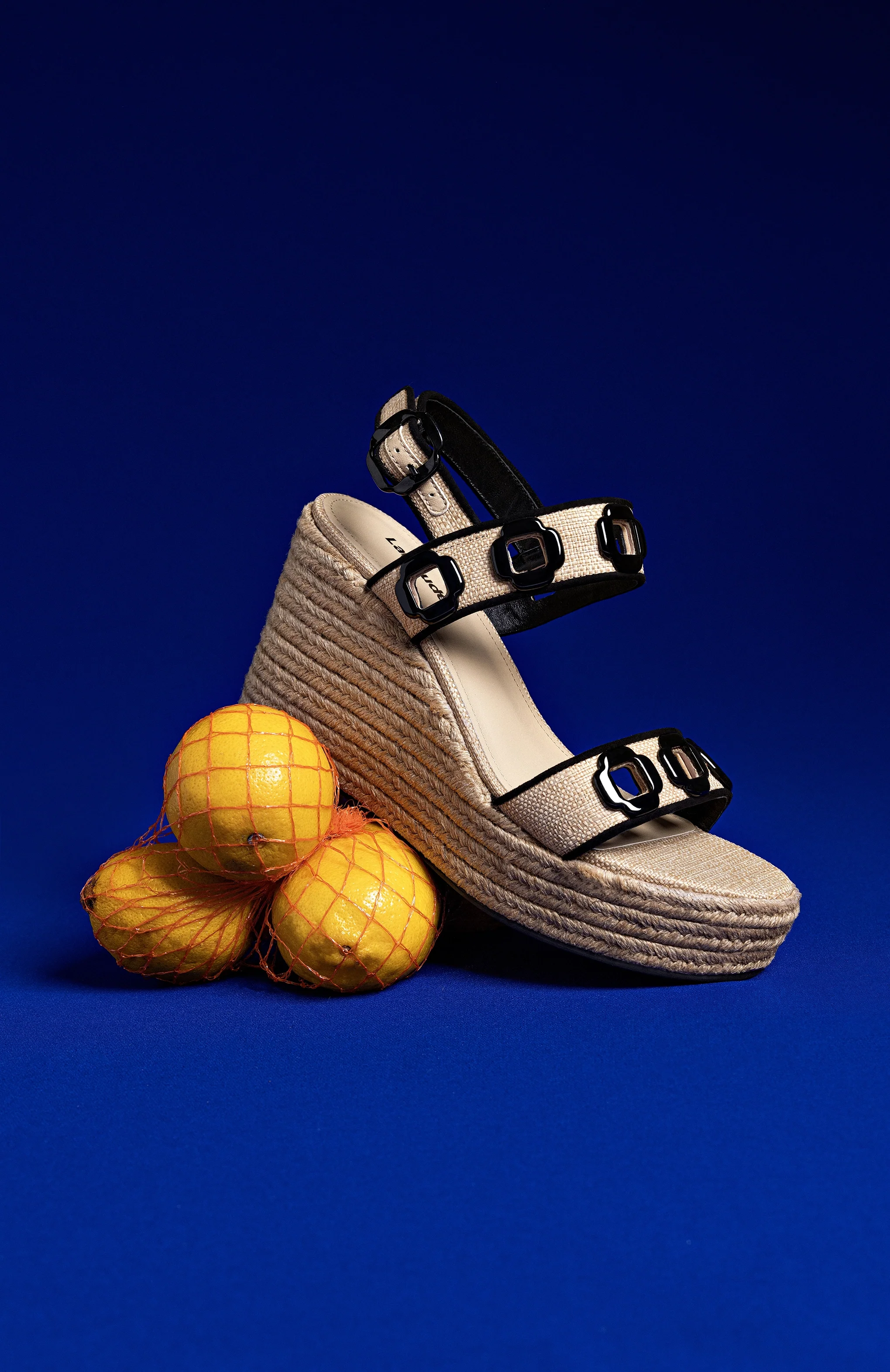 Milan Espadrille In Beige Raffia and Black Trimming