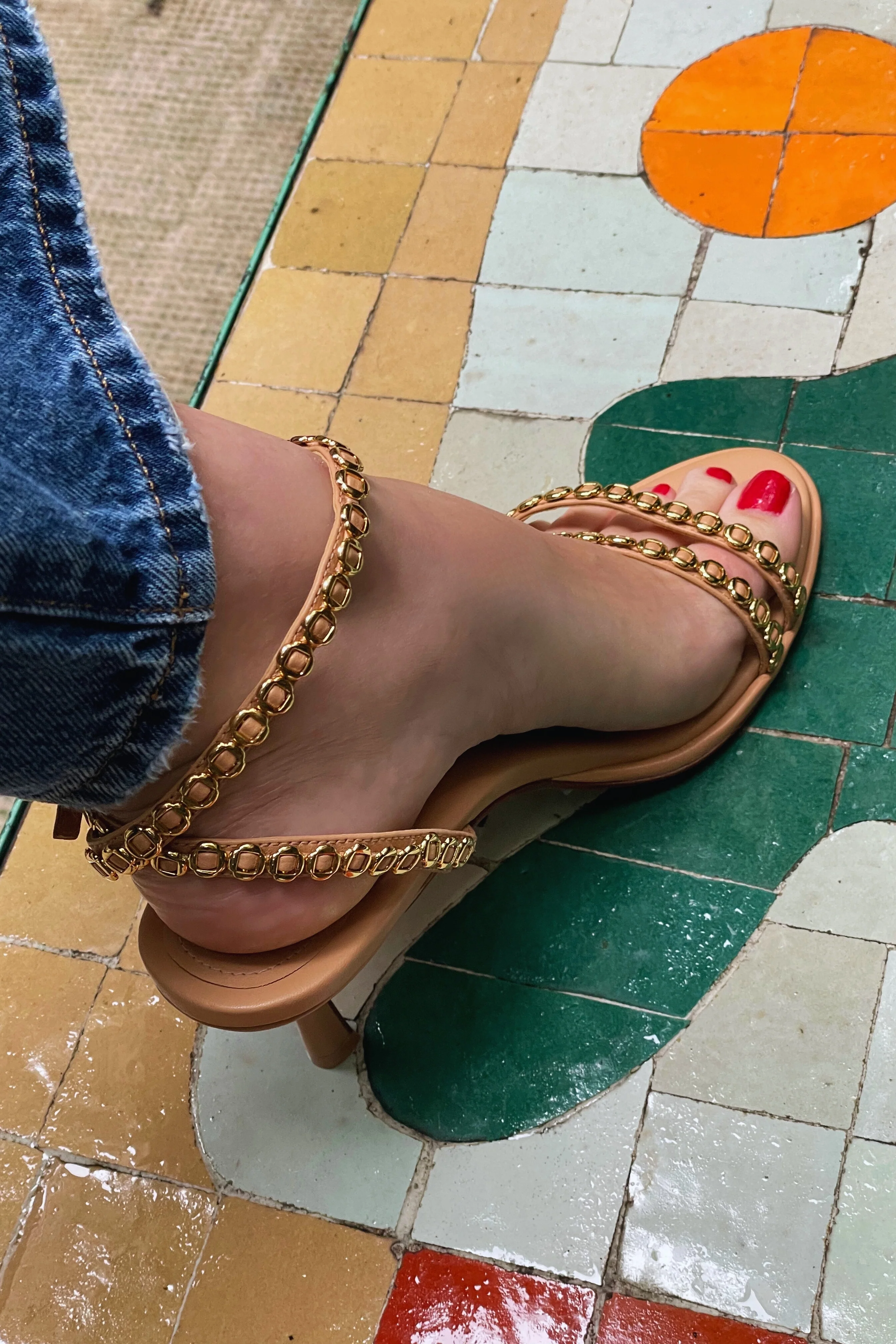 Milanina Mini Sandal In Tan Leather