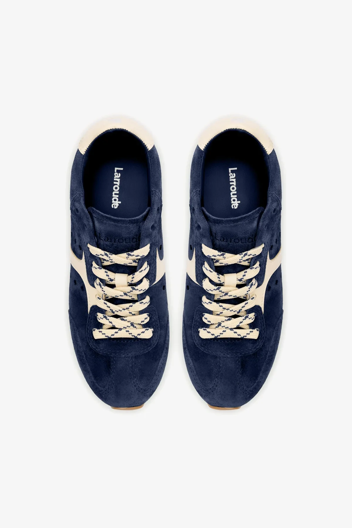 Stella Sneaker In Navy Suede and Ivory Leather