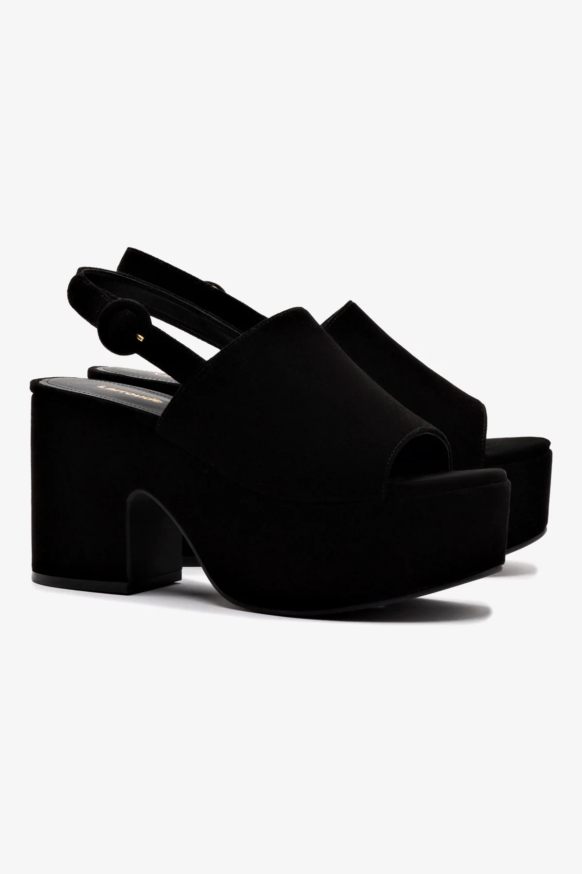 Miso Platform Sandal In Black Suede