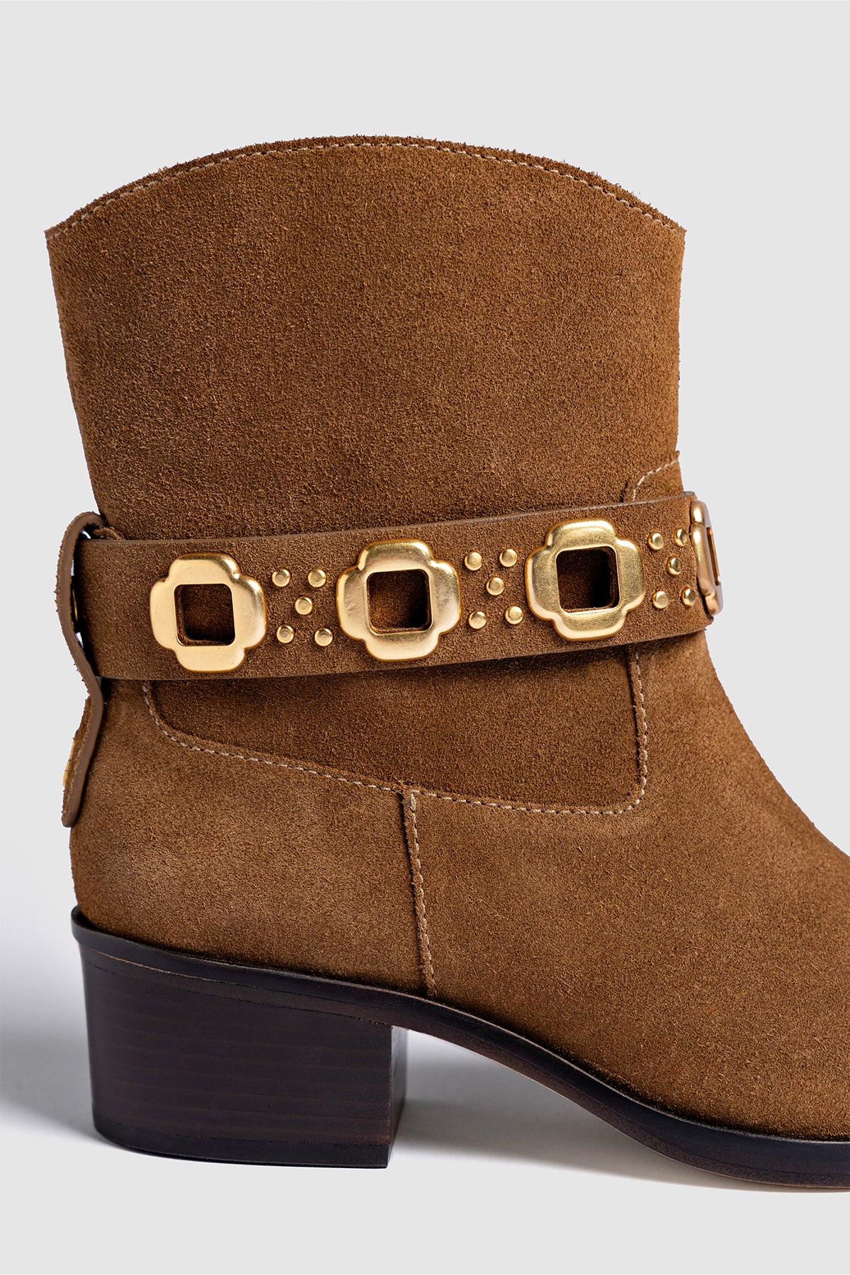 Milan Rodeo Bootie In Russet Suede