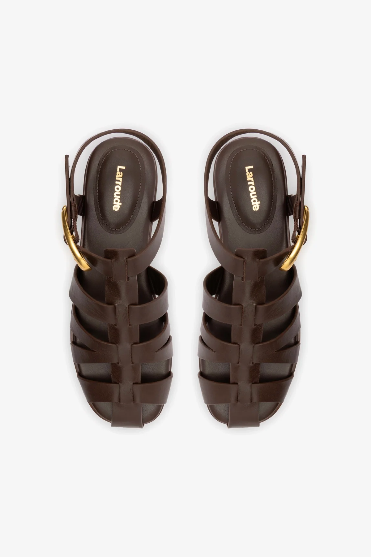 Stevie Flat Sandal In Brown Leather