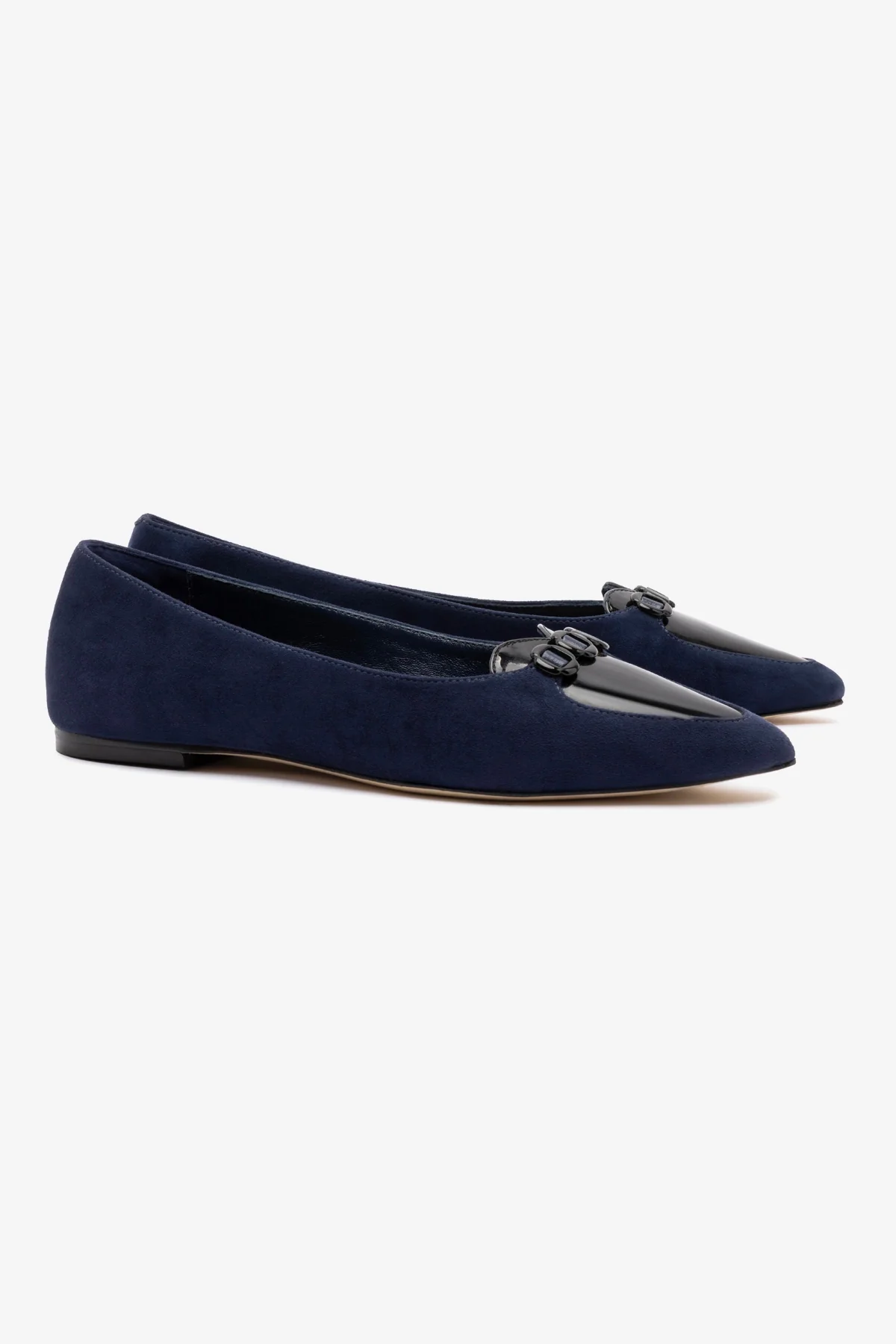 Audrey Flat In Navy Suede