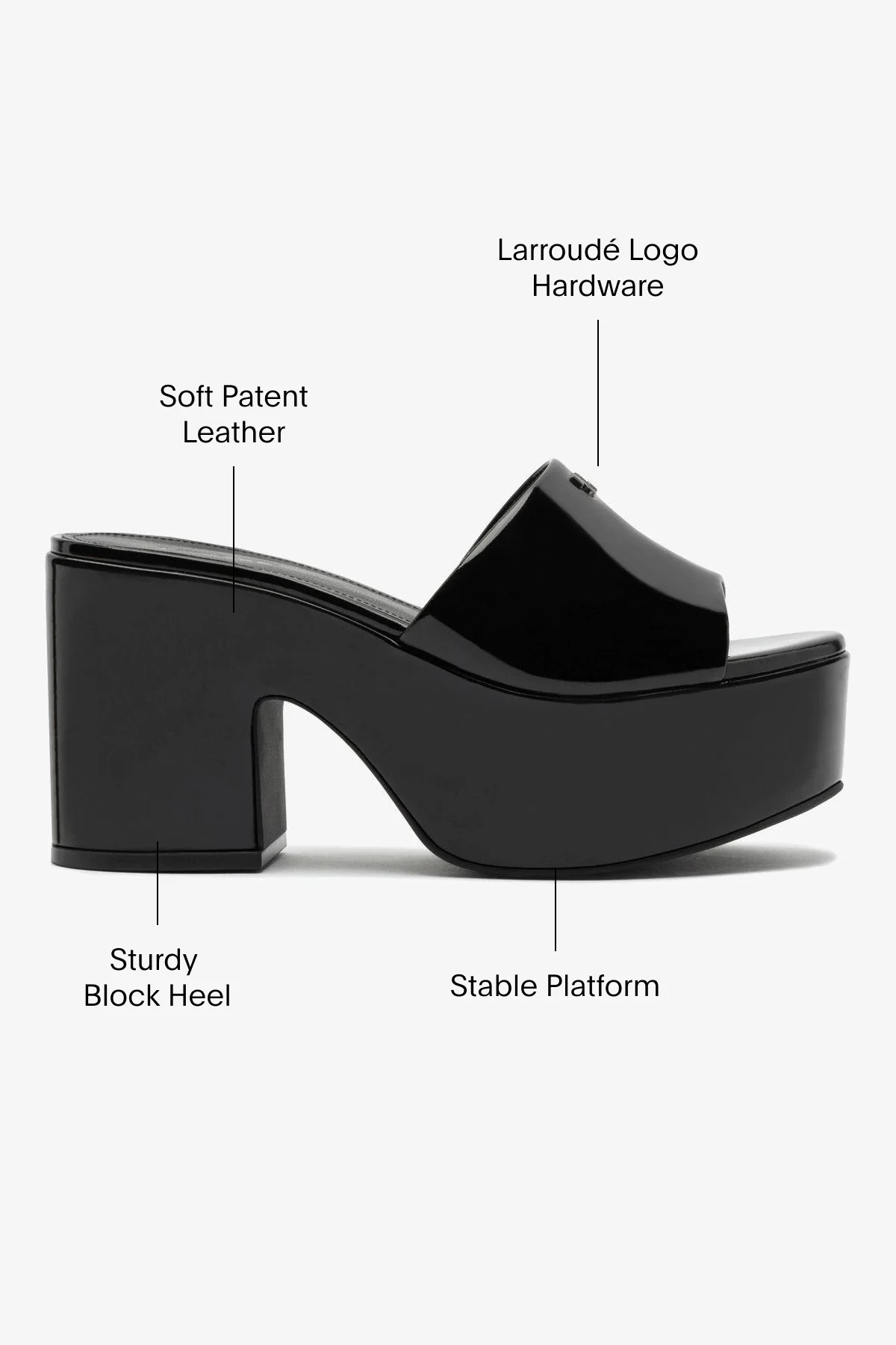 Miso Platform Mule In Black Patent Leather