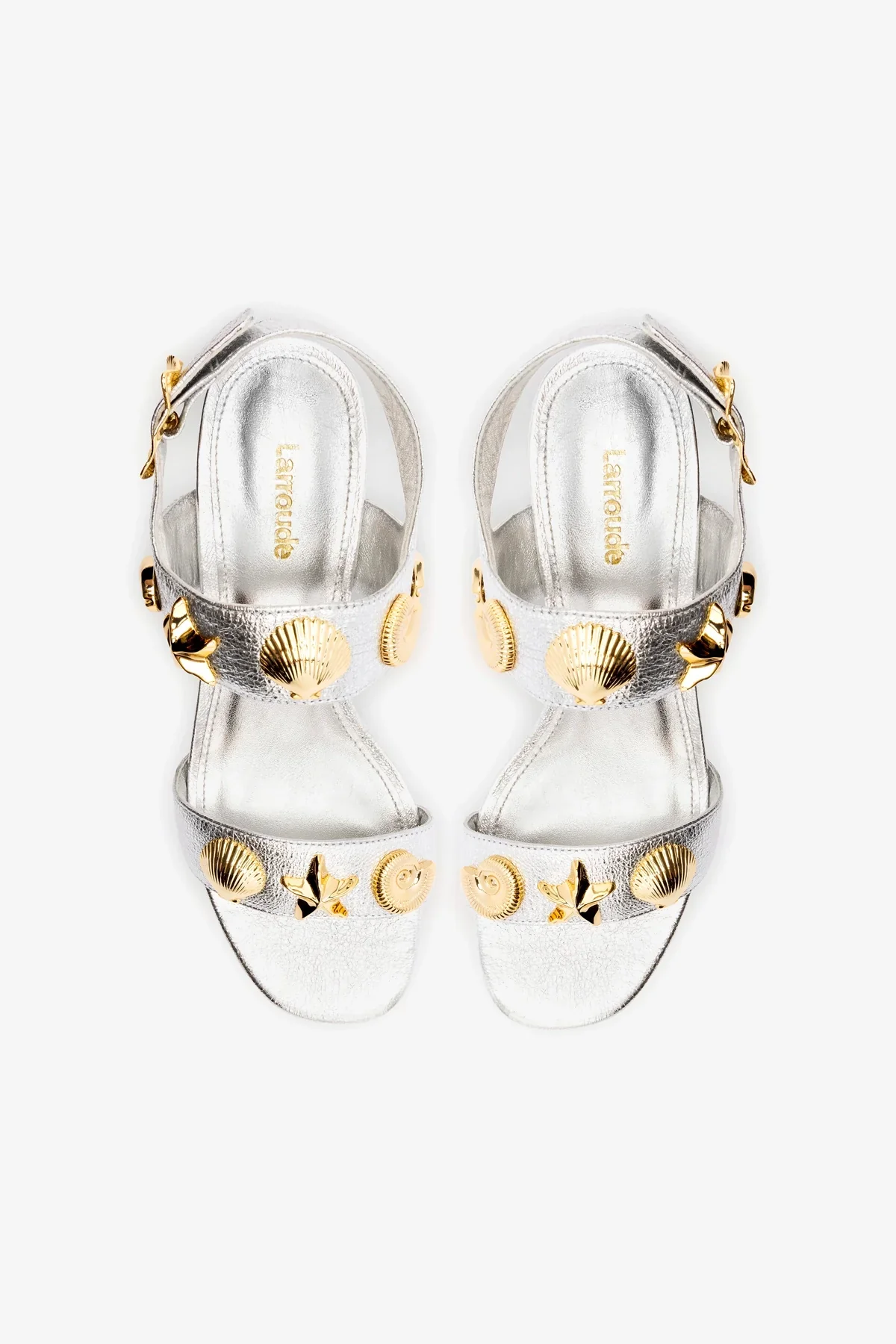 Madison Block In Silver Metallic Leather