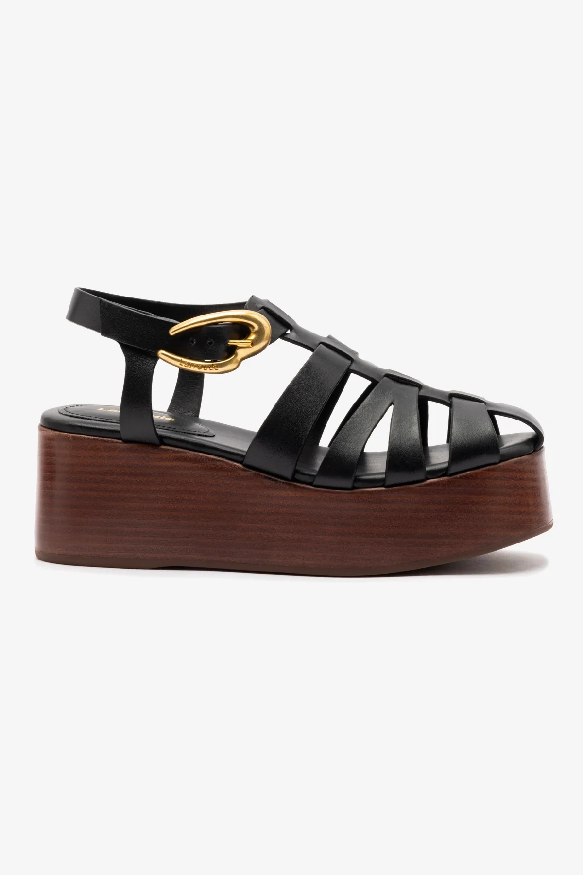 Stevie Verona Flatform Sandal In Black Leather