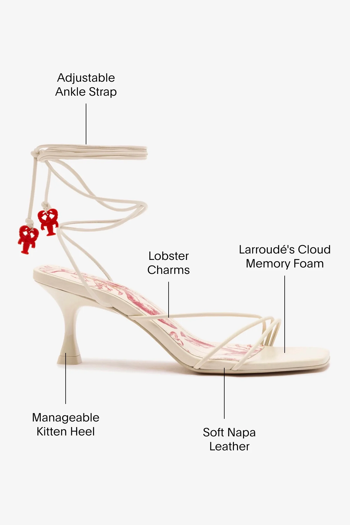 Nadia Sandal In Ivory Leather