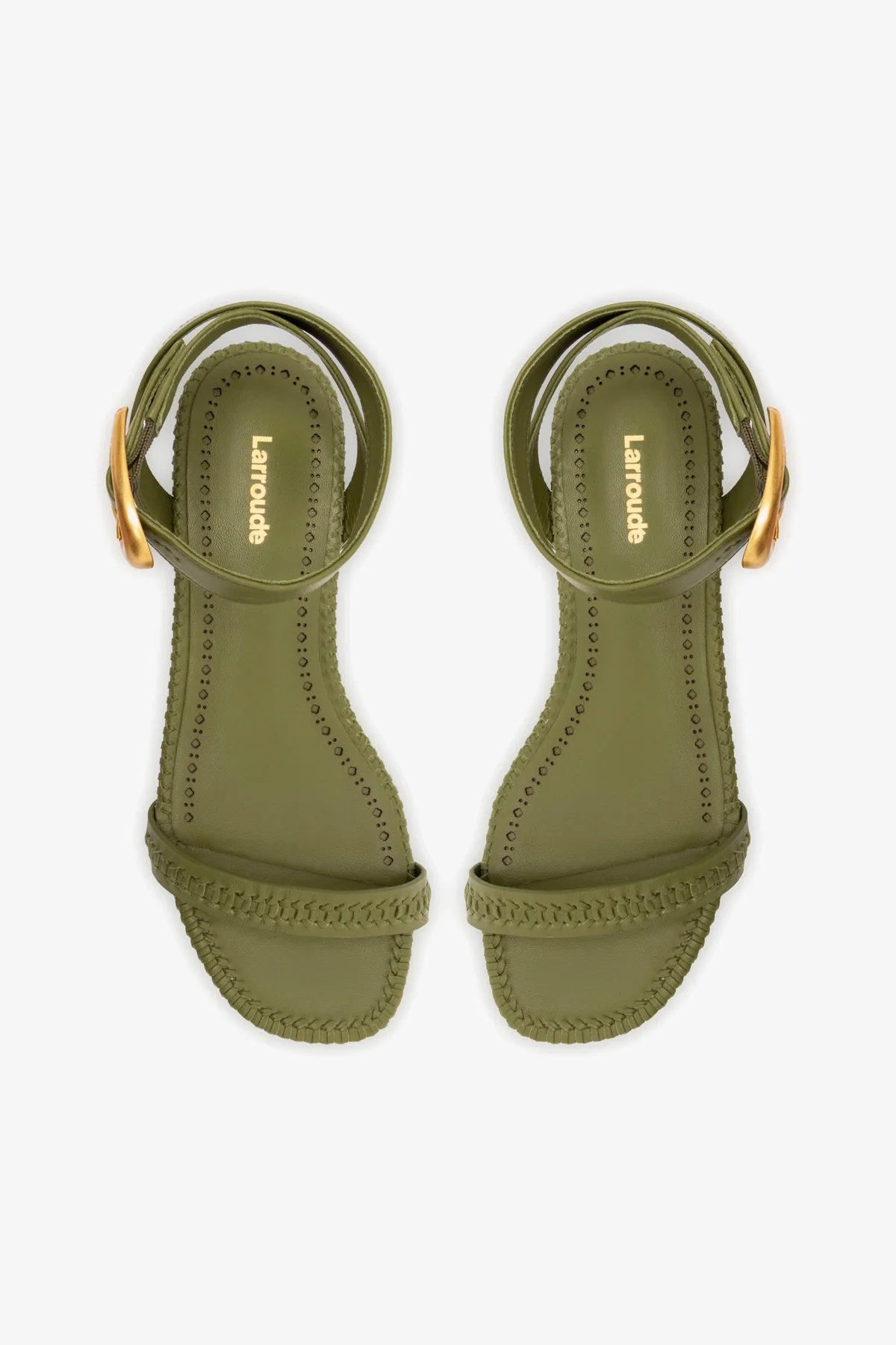 Verona Flat Sandal In Seaweed Leather