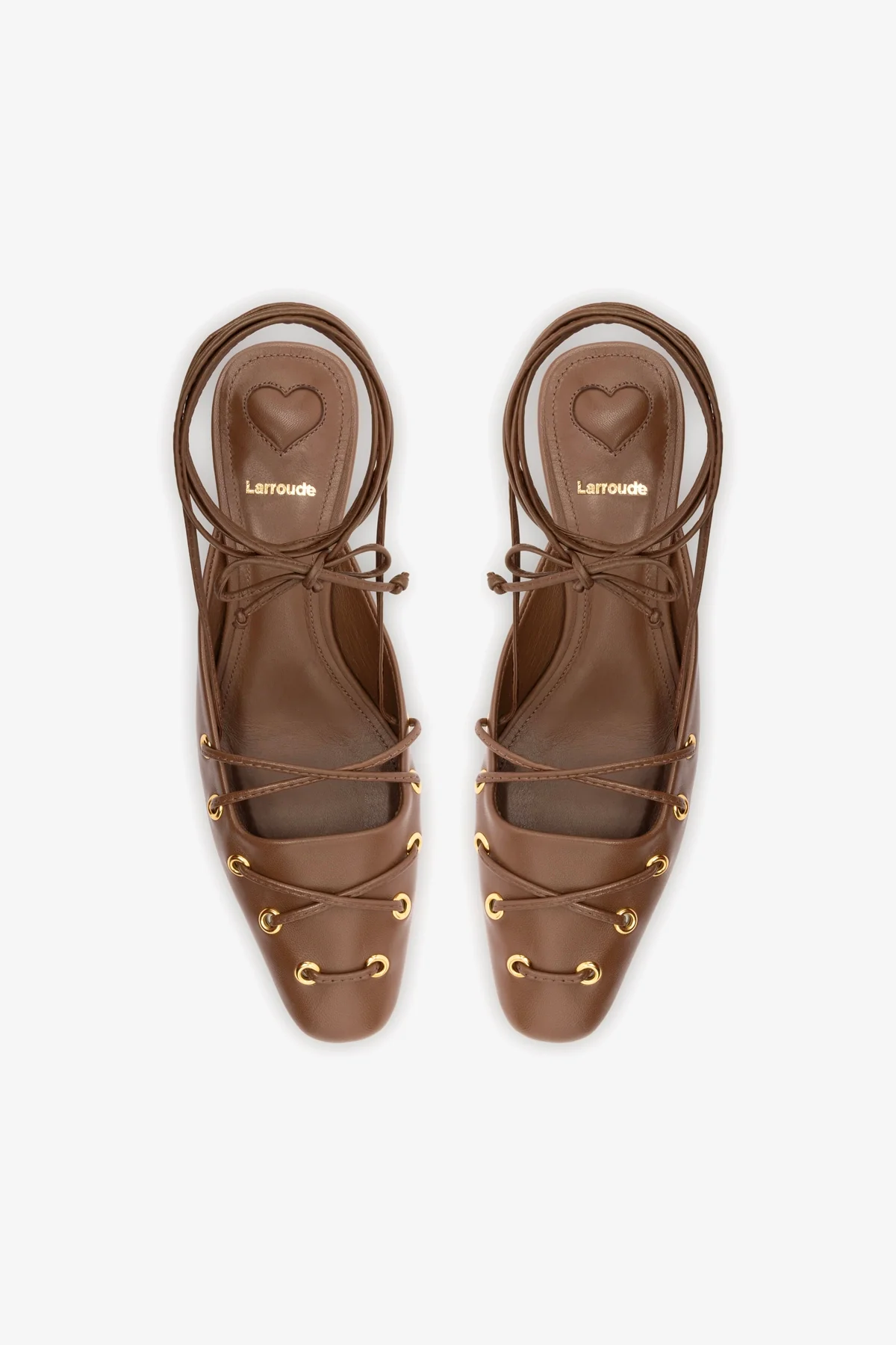 Amal Lace Up Pump In Burnt Umber Leather