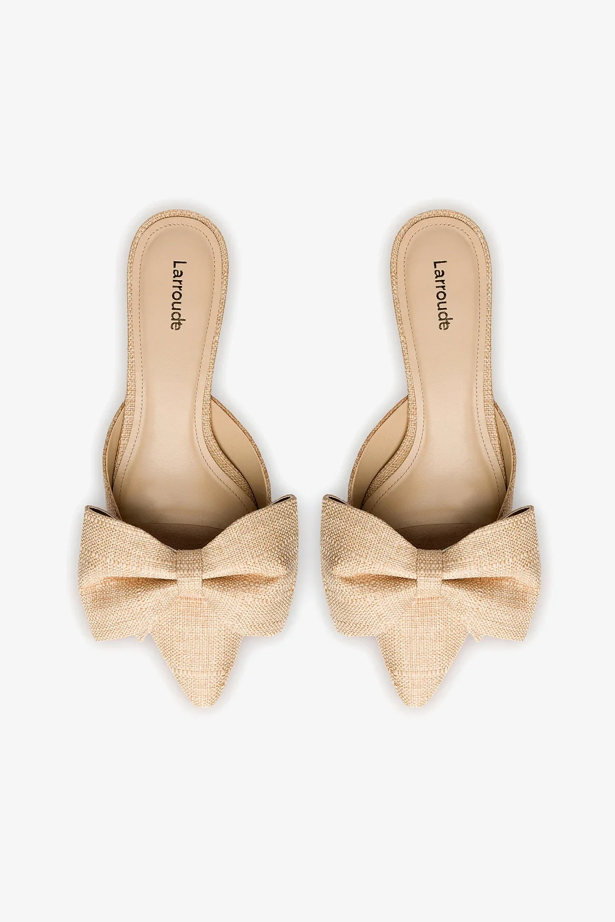 Elle Flat Mule In Beige Raffia
