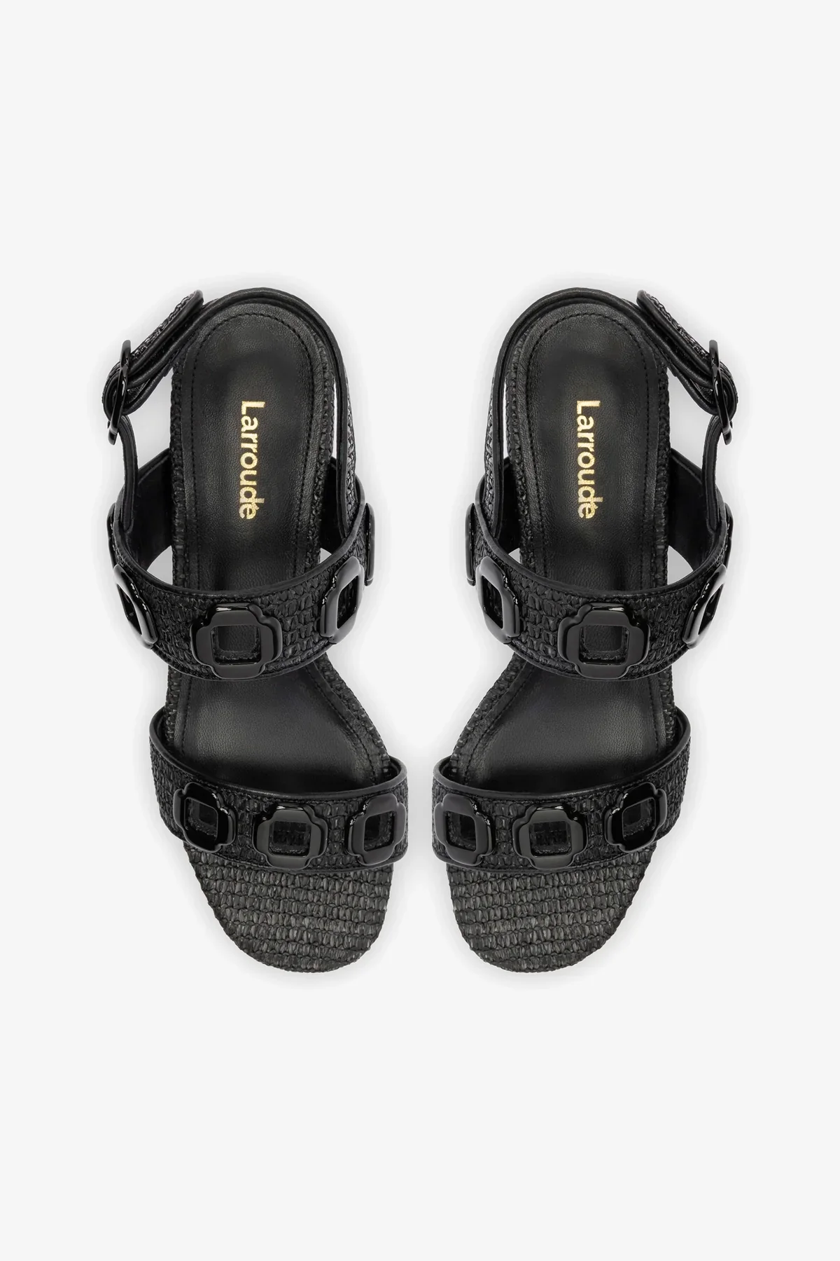 Milan Sandal In Black Wave Raffia