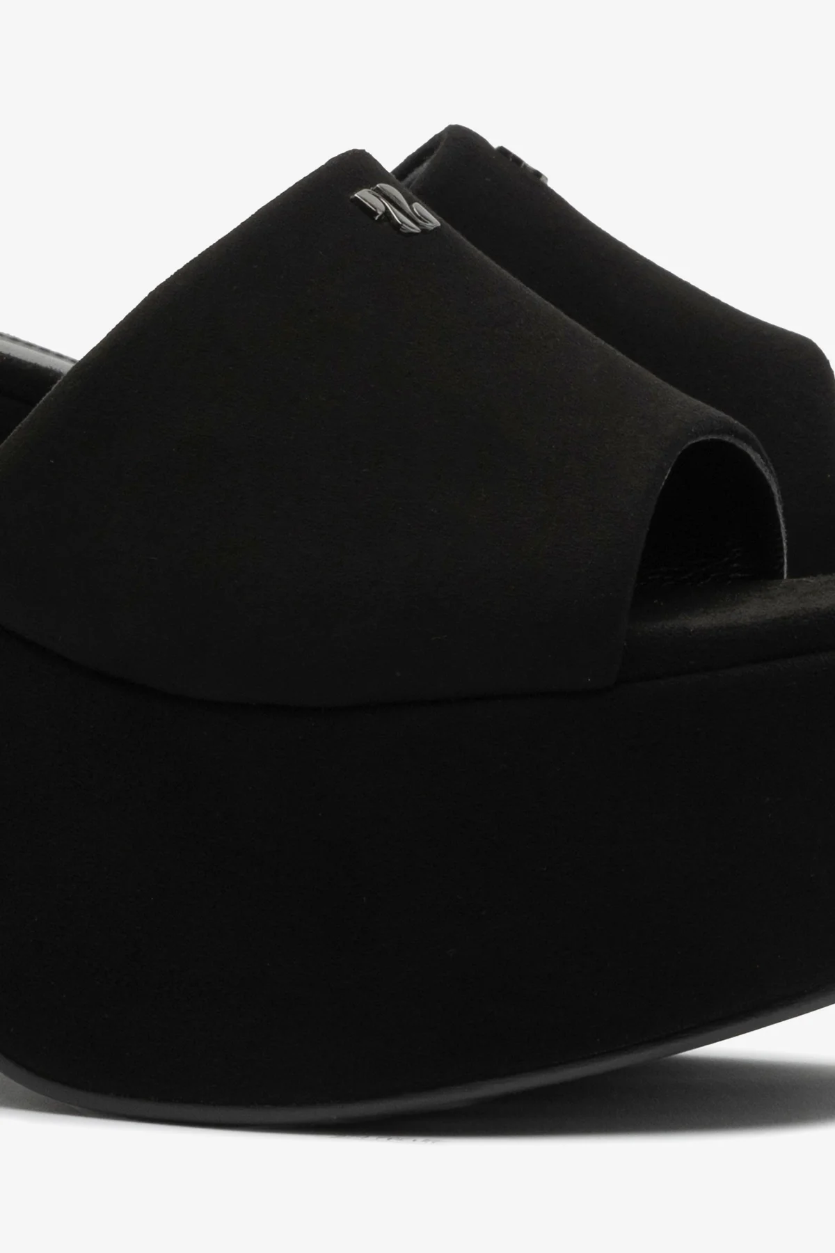 Miso Platform Mule In Black Suede