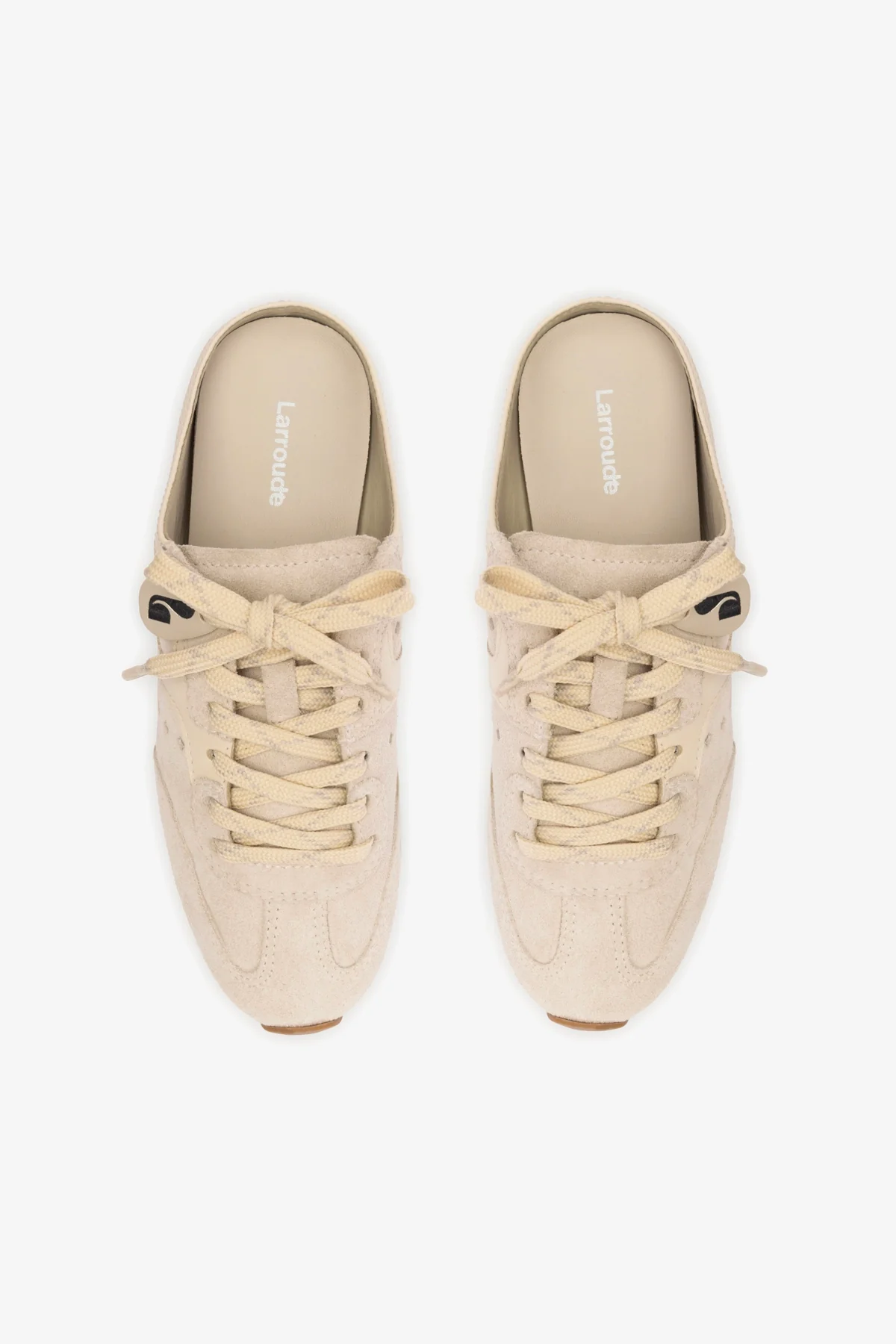 Stella Mule In Mushroom Grey Suede and Ivory Leather