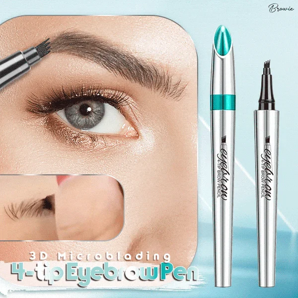 🎁3D Waterproof Microblading Eyebrow Pen 4 Fork Tip Tattoo Pencil