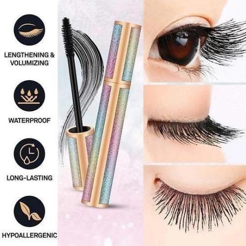 🌈4D Flash Diamond Waterproof Silk Fiber Thick Lengthening Mascara