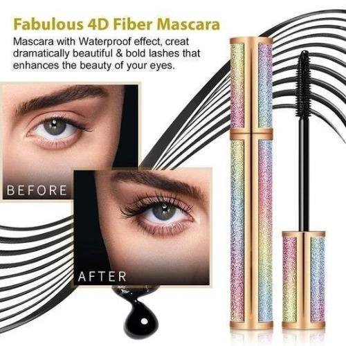 🌈4D Flash Diamond Waterproof Silk Fiber Thick Lengthening Mascara