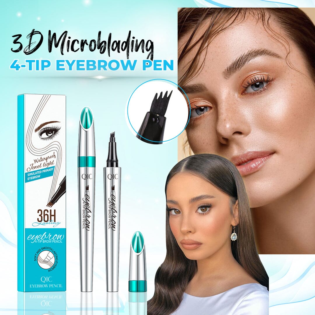 🎁3D Waterproof Microblading Eyebrow Pen 4 Fork Tip Tattoo Pencil