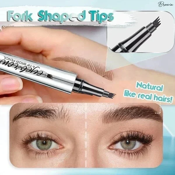 🎁3D Waterproof Microblading Eyebrow Pen 4 Fork Tip Tattoo Pencil