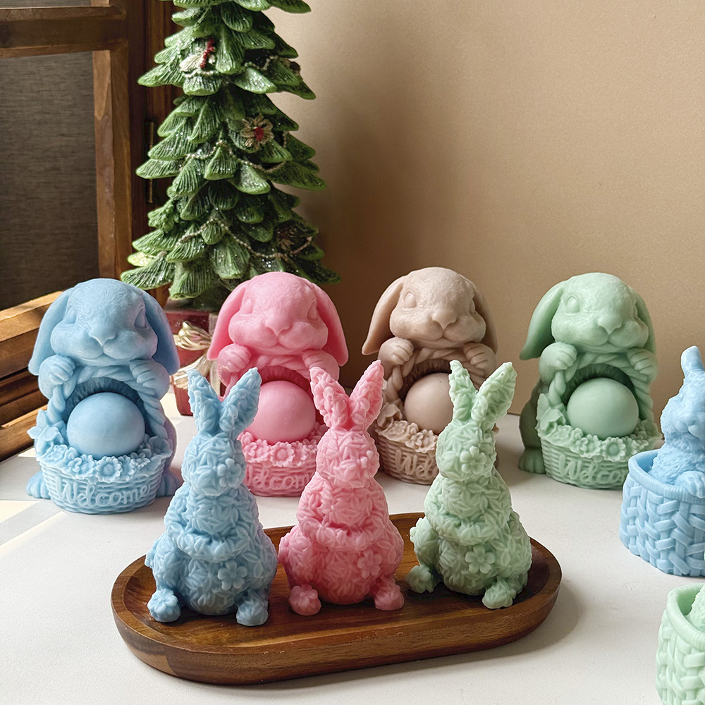 Adorable Bunny - Shaped Candle Creations – Silicone Mold for Candle, Soap, Resin | bksiliconestudto