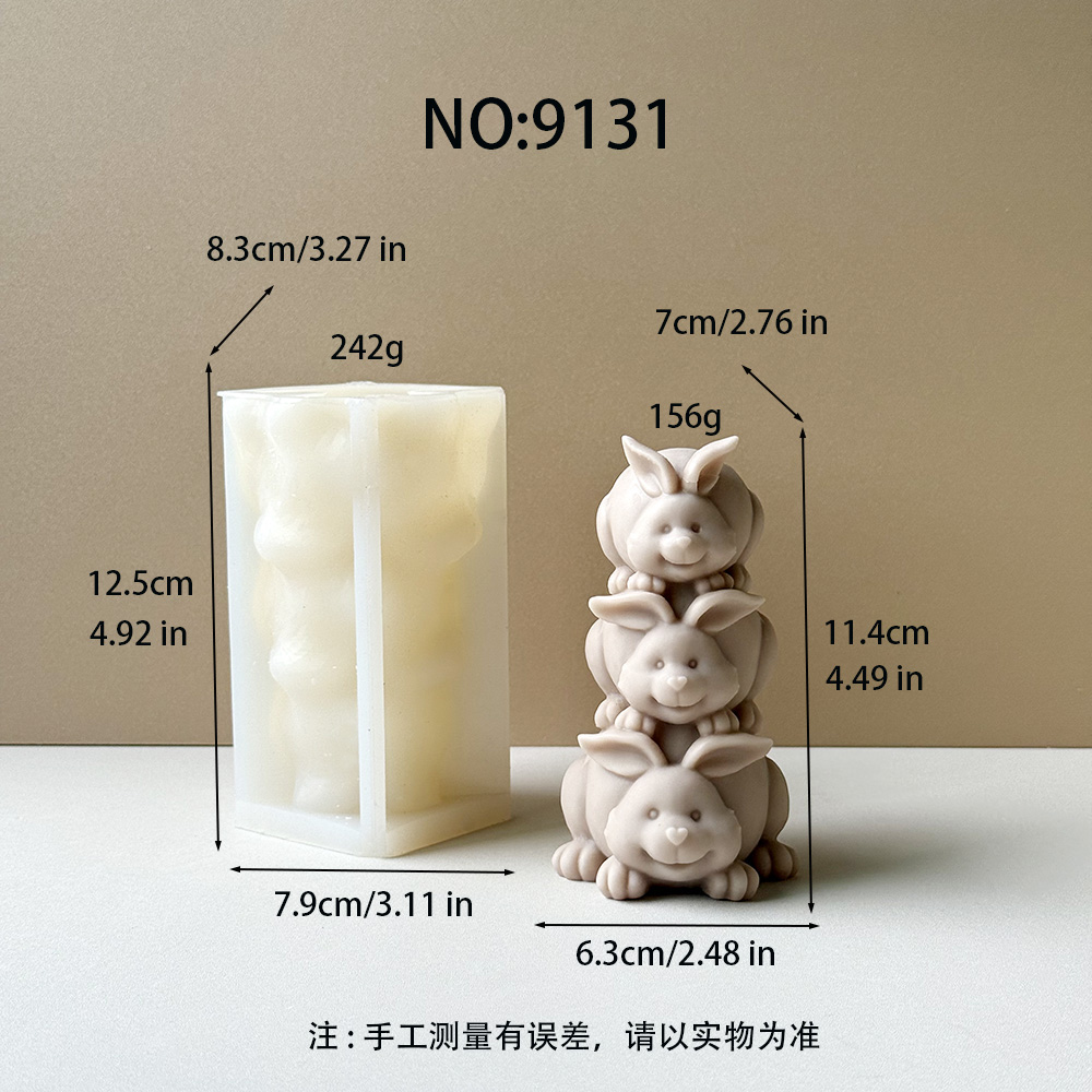 Adorable Bunny - Shaped Candle Creations – Silicone Mold for Candle, Soap, Resin | bksiliconestudto