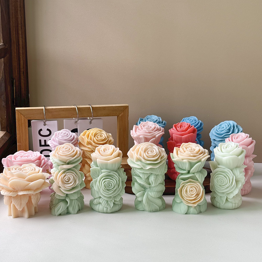 Charming Rose - Shaped Candle Creations: Aesthetic Home Decor – Silicone Mold for Candle, Soap, Resin | bksiliconestudto