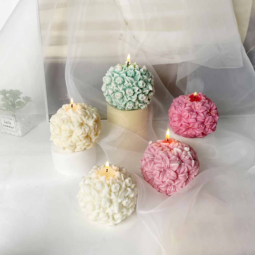 Blooming Sphere Candles: A Floral Symphony of Light – Silicone Mold for Candle, Soap, Resin | bksiliconestudto