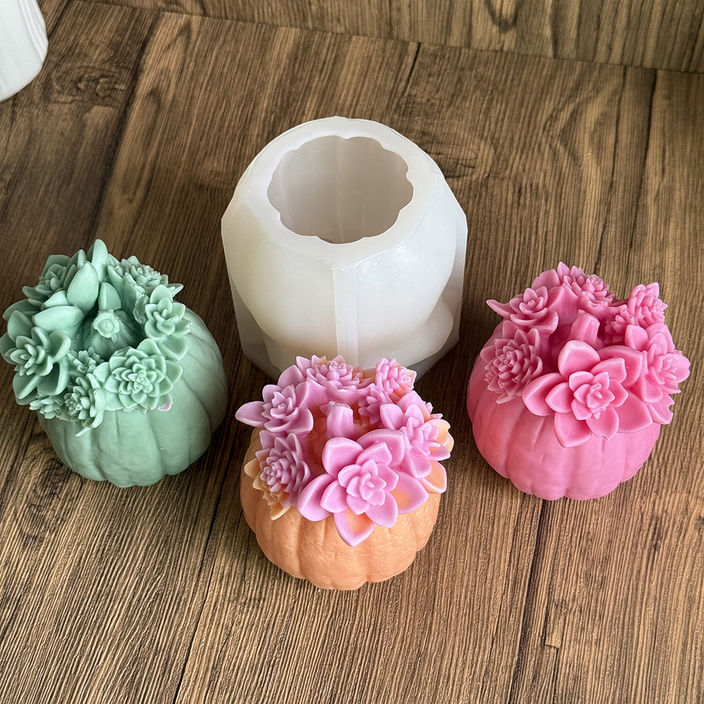 Succulent Pumpkin Silicone Mold Creations – Silicone Mold for Candle, Soap, Resin | bksiliconestudto