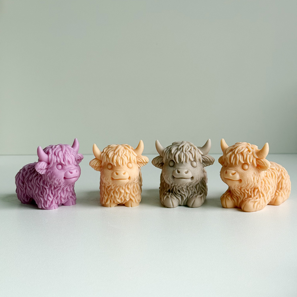 Fluffy Highland Cow Silicone Mold Creations – Silicone Mold for Candle, Soap, Resin | bksiliconestudto
