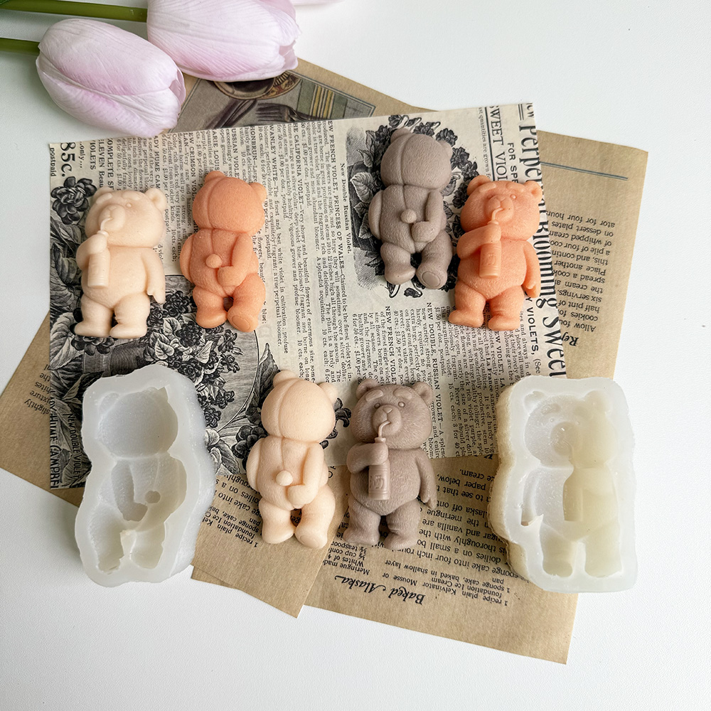 Cute Bear Silicone Molds: Craft Your Sweet Creativity – Silicone Mold for Candle, Soap, Resin | bksiliconestudto