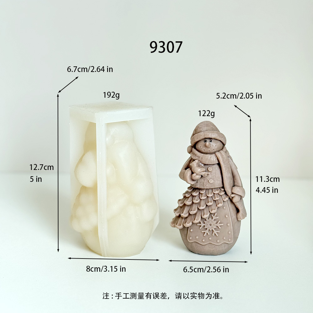 9307 Snowman Craft Mold: Bring Winter Charm to Life – Silicone Mold for Candle, Soap, Resin | bksiliconestudto