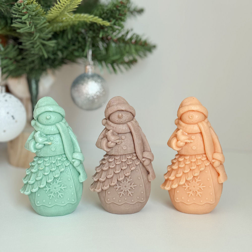 9307 Snowman Craft Mold: Bring Winter Charm to Life – Silicone Mold for Candle, Soap, Resin | bksiliconestudto