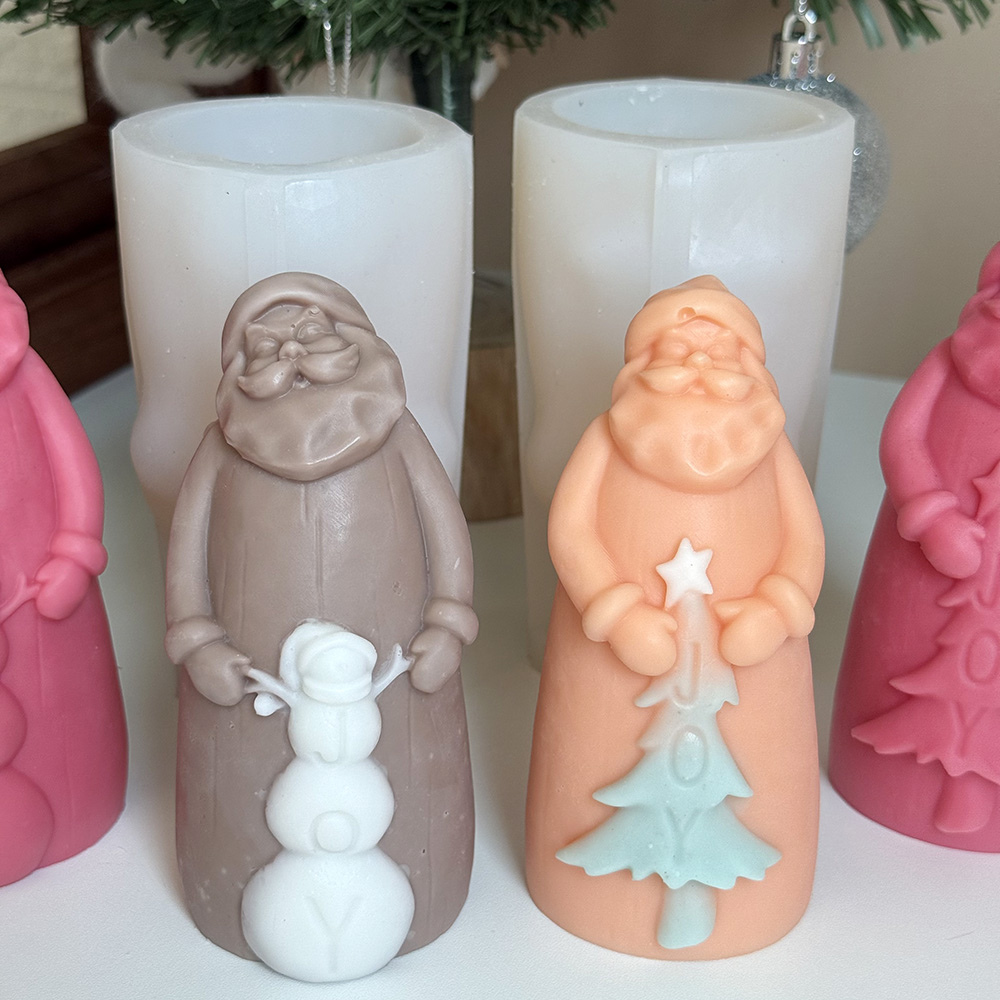 3D Santa Claus Silicone Mold Set – Silicone Mold for Candle, Soap, Resin | bksiliconestudto