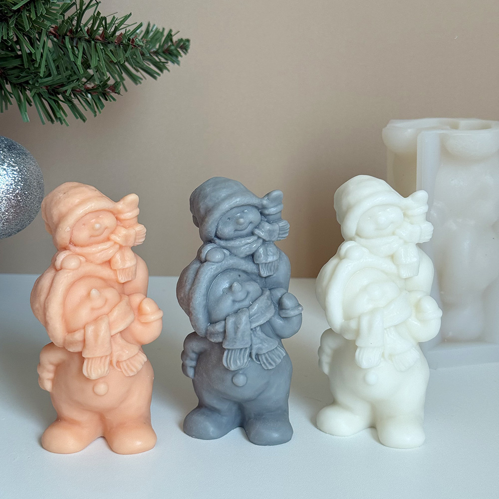 Charming Snowman Silicone Molds for Crafting – Silicone Mold for Candle, Soap, Resin | bksiliconestudto