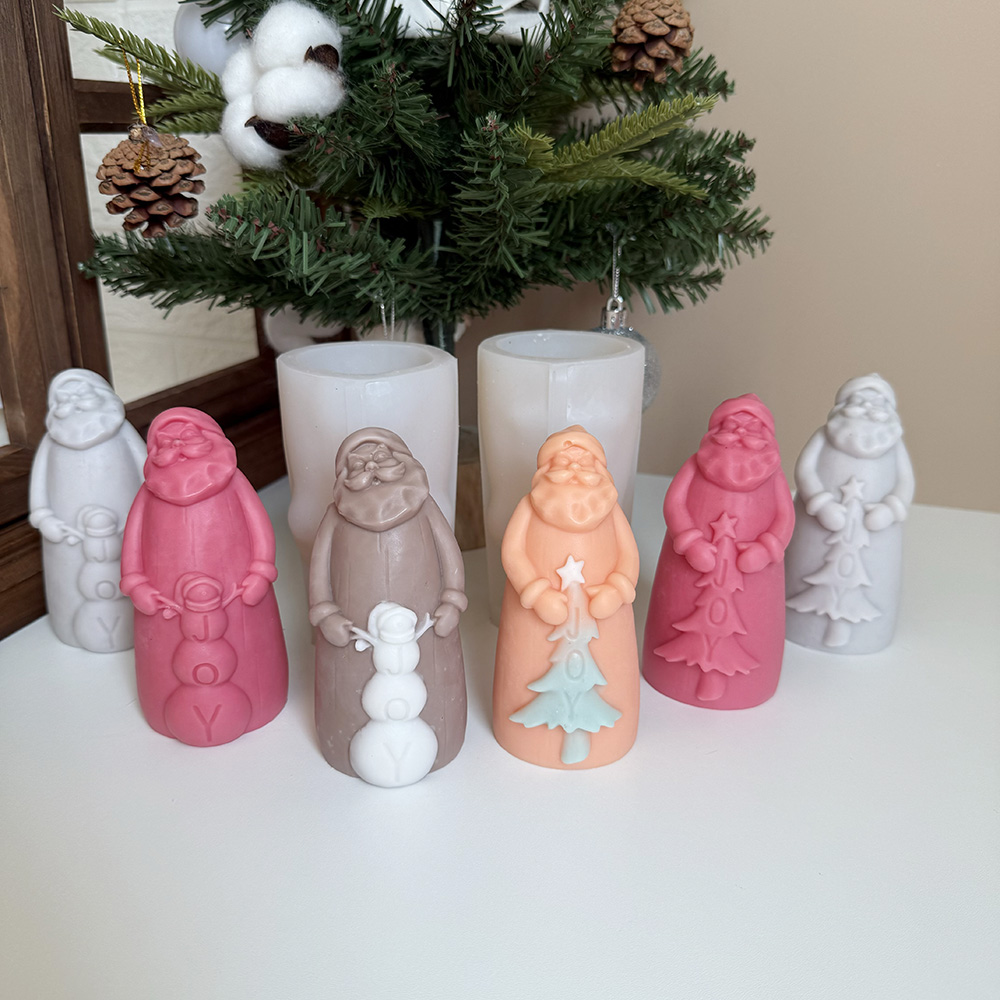 3D Santa Claus Silicone Mold Set – Silicone Mold for Candle, Soap, Resin | bksiliconestudto